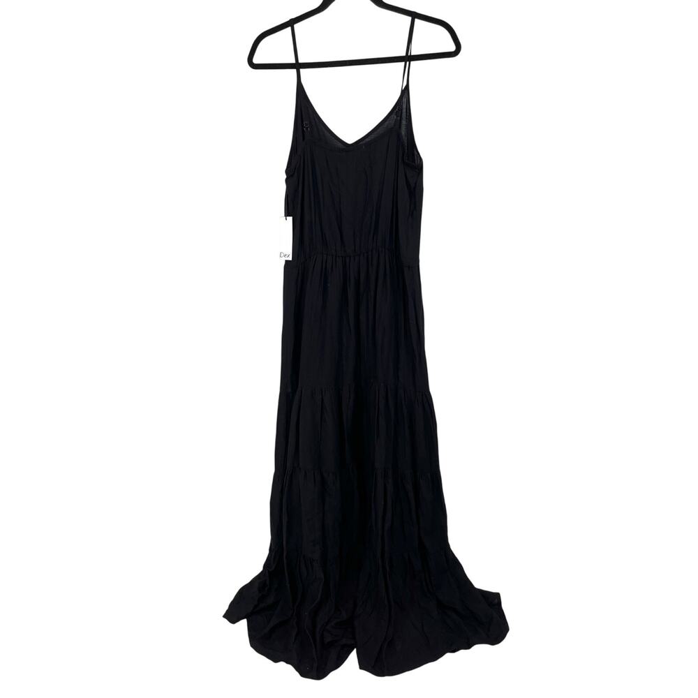 Dex Women's S Black Strappy‎ Sleeveless Tiered Maxi Dress NWT